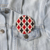 Basket Weave Muster rot und schwarz Abstrakte Kuns Button (Beispiel)