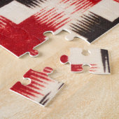 Basket Weave Muster rot und schwarz Abstrakte Kuns Puzzle (Seite)