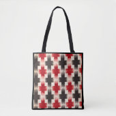 Basket Weave Muster rot und schwarz Abstrakte Kuns Tasche (Vorderseite)
