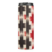 Basket Weave Muster rot und schwarz Abstrakte Kuns Thermosbecher (Rückseite)