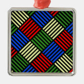 Basket Weave Silbernes Ornament (Vorne)