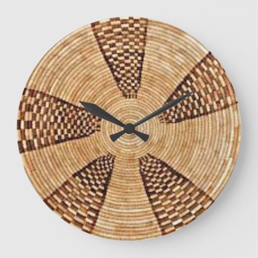 Basket Weave Wall Clock Große Wanduhr (Vorderseite)