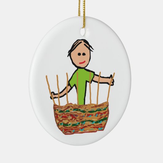 Basket Weaving Keramik Ornament (Rechts)
