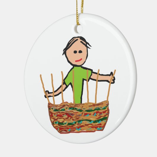 Basket Weaving Keramik Ornament (Links)