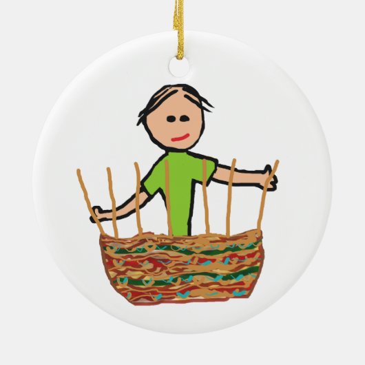 Basket Weaving Keramik Ornament (Hinten)