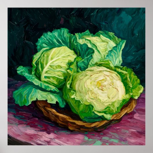 Basket with Cabbages After Van Gogh Poster (Vorne)