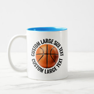 Basketbal Ball & Großer Text HELLBLAU 325ml Custom Zweifarbige Tasse