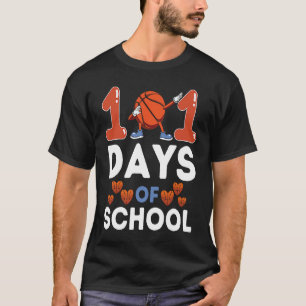 Basketball 101 Tage Schule für Kinder Jungen Mädch T-Shirt