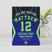 Basketball 12 Einladung zum Geburtstag (Stehend Vorderseite)