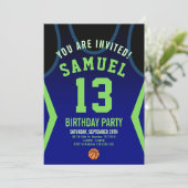 Basketball 13 Einladung zum Geburtstag (Stehend Vorderseite)