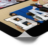 Basketball 13 Photo Collage Player Name Number Poster (Ecke)