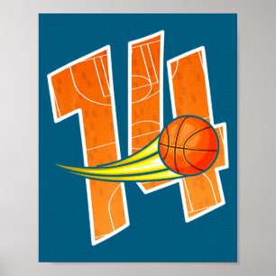 Basketball 14. Geburtstag Ich bin 14 Kinder Gebu Poster