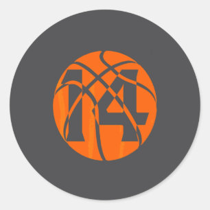 Basketball 14 Jahre alte Geburtstags-Spieler Team Runder Aufkleber