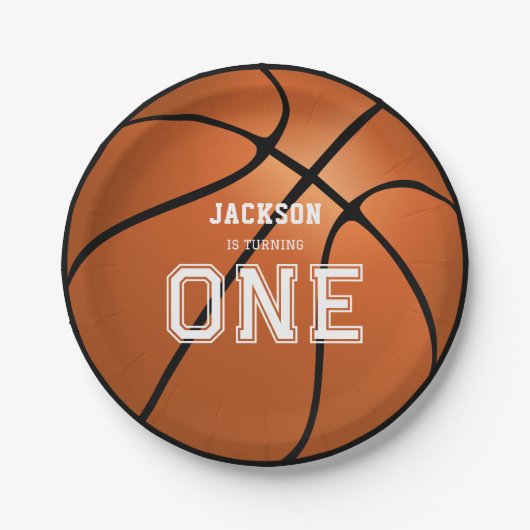 Basketball 1. Geburtstag Einzigartig Pappteller (Vorderseite)
