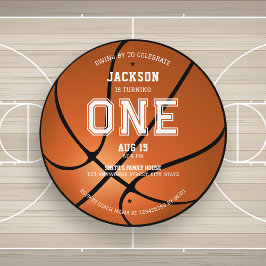 Basketball 1. Geburtstag Einzigartige Rundeinladun Einladung