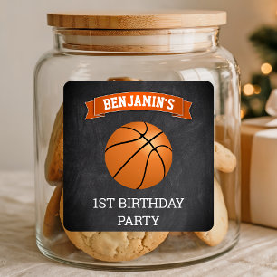 Basketball 1. Geburtstags-Partygeschenk Aufkleber
