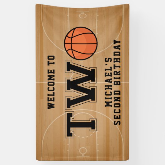 Basketball 2. Geburtstag Banner (Vertikal)