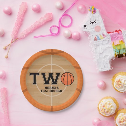 Basketball 2. Geburtstag Pappteller (Party)