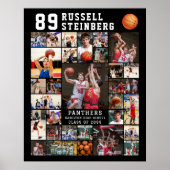Basketball 30 Foto-Collage Spielernummer Poster (Vorne)