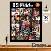 Basketball 30 Foto-Collage Spielernummer Poster