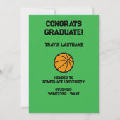 Basketball 3 Foto Collage Green Abschluss Ankündigung (Rückseite)