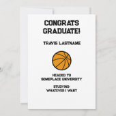 Basketball 3 Foto Collage Weißer Abschluss Ankündigung (Rückseite)