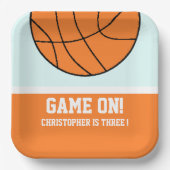 Basketball 3 Geburtstag Pappteller (Vorderseite)