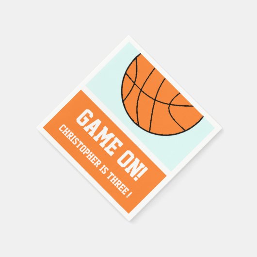 Basketball 3 Geburtstag Serviette (Ecke)