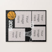 Basketball 4 Foto Collage Jigsaw Puzzle Black (Horizontal)