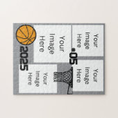Basketball 4 Foto Collage Jigsaw Puzzle Grau (Horizontal)