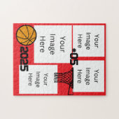 Basketball 4 Foto Collage Jigsaw Puzzle Red (Horizontal)