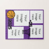 Basketball 4 Foto Collage Puzzle lila (Horizontal)