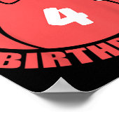Basketball 4. Geburtstag Basketball-Spieler Poster (Ecke)
