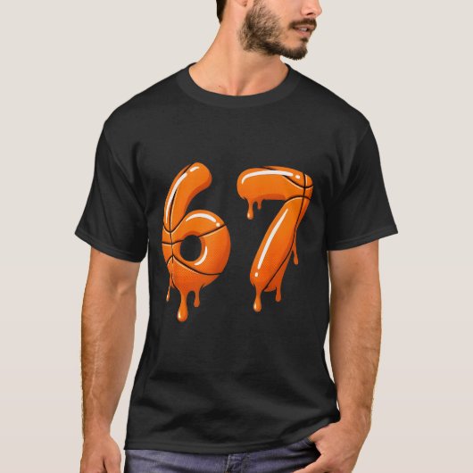 Basketball 67 Meme Funny Cool Slam Dunk For Boys K T-Shirt (Vorderseite)