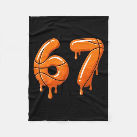 Basketball 67 Meme Lustig Cool Slam Dunk Für Junge Fleecedecke (Vorderseite)