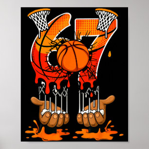 Basketball 67 Sechs Sieben 6 7 Jungen Lustig Gen A Poster