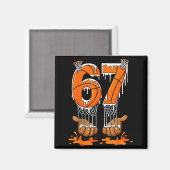 Basketball 67 Sechs Sieben Lustiges Gen-Alpha-Meme Magnet (Vorderseite/Rückseite)