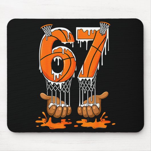 Basketball 67 Sechs Sieben Lustiges Gen Alpha Meme Mousepad (Vorne)