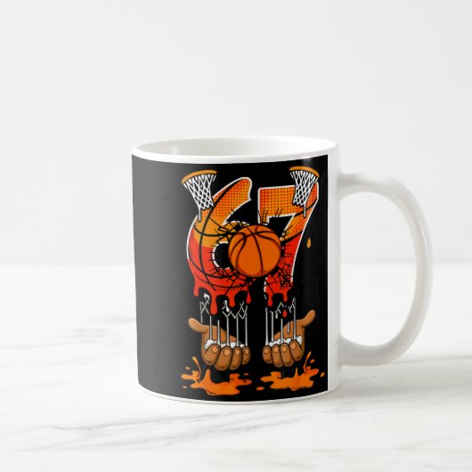 Basketball 67 Six Seven 6 7 Boys Funny Gen Alpha M Kaffeetasse (Rechts)