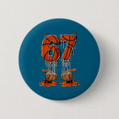 Basketball 67 Six Seven Funny Gen Alpha Meme Drip Button (Vorderseite)