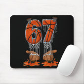 Basketball 67 Six Seven Funny Gen Alpha Meme Drip Mousepad (Mit Mouse)