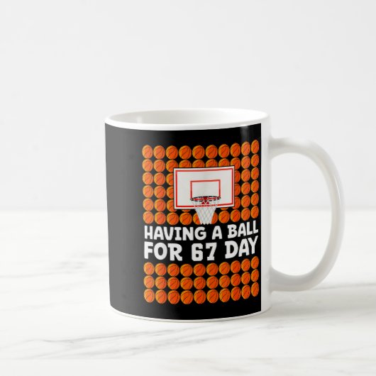 Basketball 67th Day Of School 67 Days Six Seven Me Kaffeetasse (Rechts)