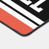 BASKETBALL 70er Orange Schwarz-weiß Racing Streife Schreibtischunterlage (Ecke)