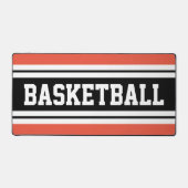 BASKETBALL 70er Orange Schwarz-weiß Racing Streife Schreibtischunterlage (Vorderseite)