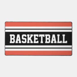 BASKETBALL 70er Orange Schwarz-weiß Racing Streife Schreibtischunterlage