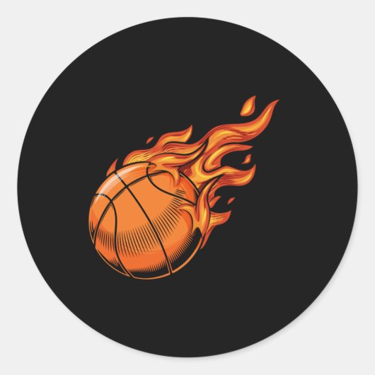 Basketball 8 runder aufkleber (Vorderseite)