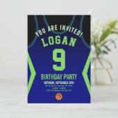 Basketball 9 Einladung zum Geburtstag (Stehend Vorderseite)
