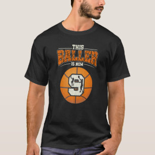 Basketball 9. Geburtstag Girl Boy Ball 9 Jahre alt T-Shirt