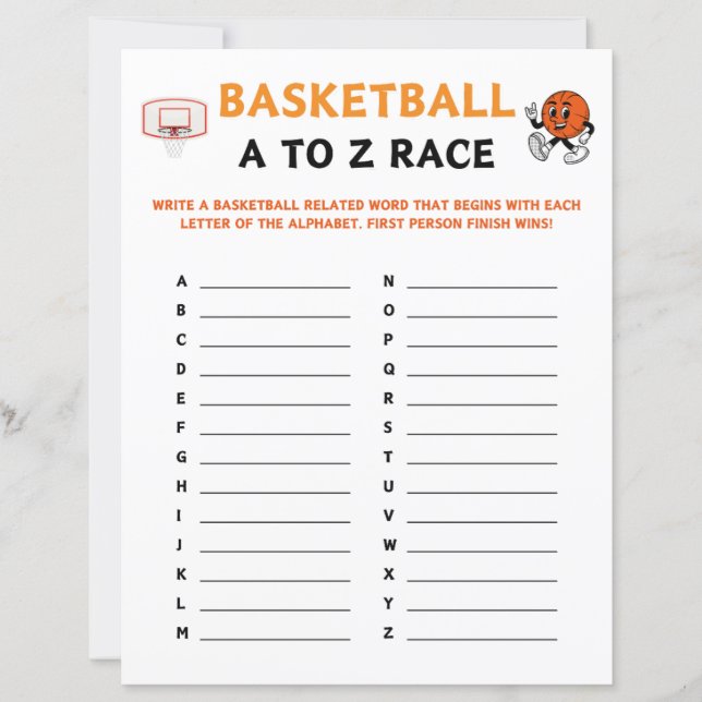 Basketball A bis Z Rennen (Vorderseite)