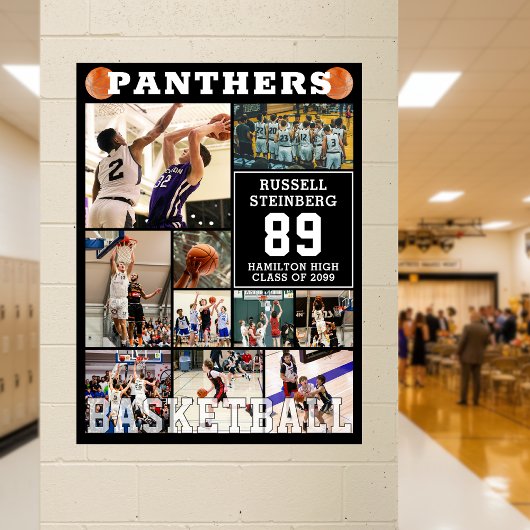 Basketball-Abiturienten-Abend-Fotocollage Poster